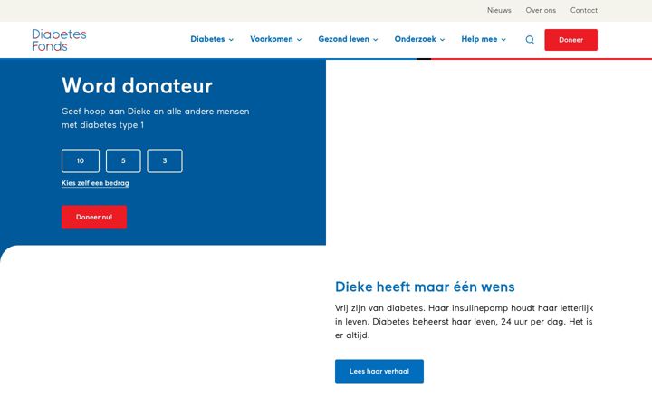 Screenshot di diabetesfonds.nl