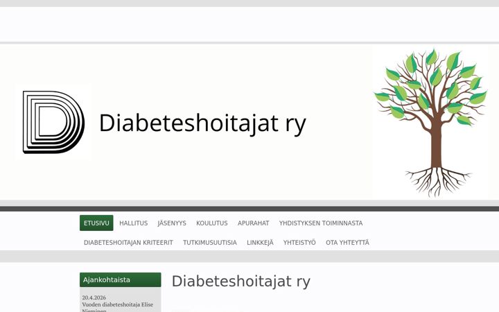 Screenshot di diabeteshoitajat.fi