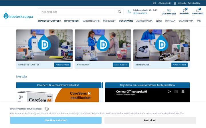 Screenshot di diabeteskauppa.fi