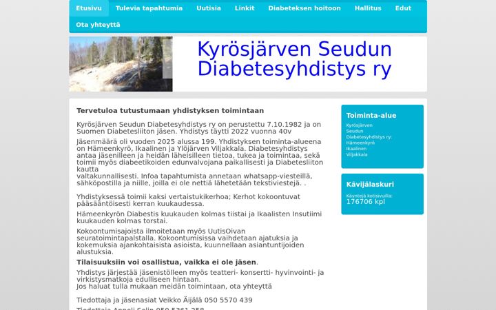 Zrzut ekranu diabeteskyrosjarvi.net
