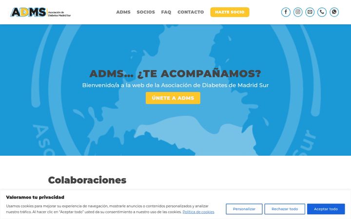 Screenshot of diabetesmadridsur.com