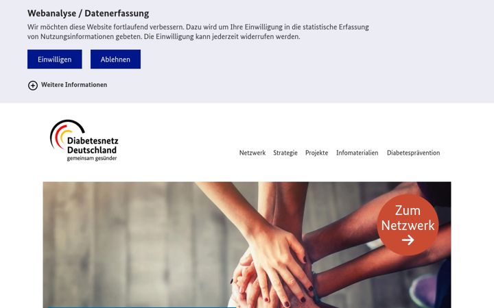Kuvakaappaus sivustosta diabetesnetz.info
