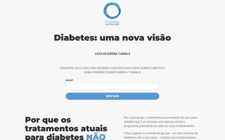 Ekraanipilt saidist diabetesnovavisao.com.br