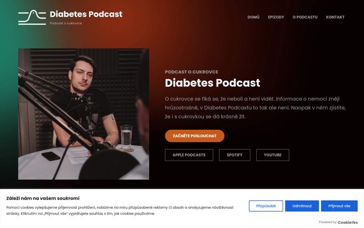 Skärmbild av diabetespodcast.cz