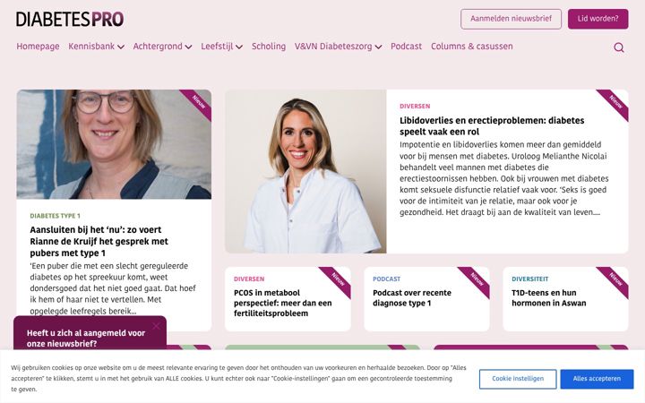 Screenshot of diabetespro.nl