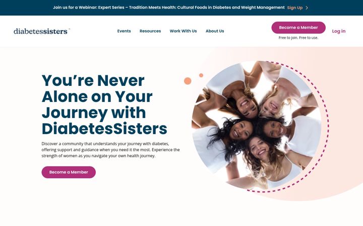 Screenshot of diabetessisters.org