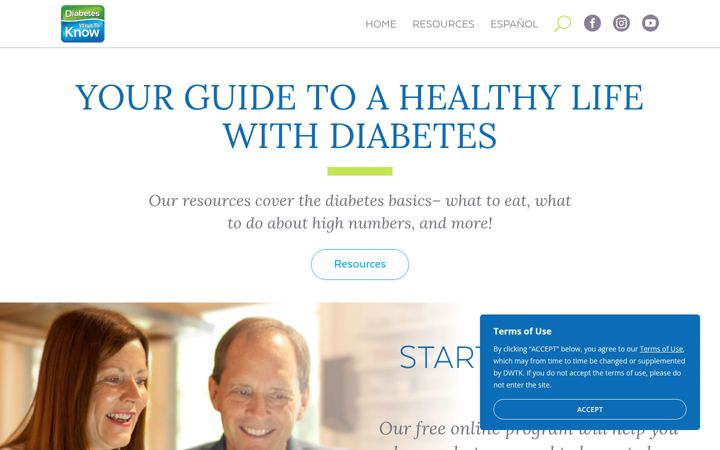 Screenshot of diabeteswhattoknow.com