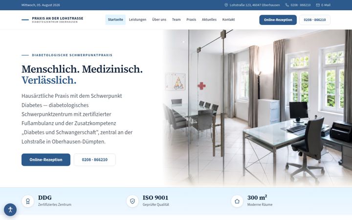 Screenshot ta' diabeteszentrum-oberhausen.de