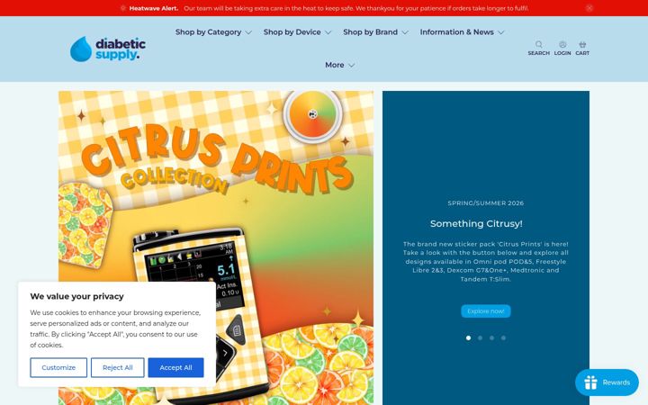 Screenshot of diabeticsupply.co.uk