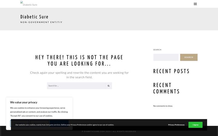 Screenshot of diabeticsure.com
