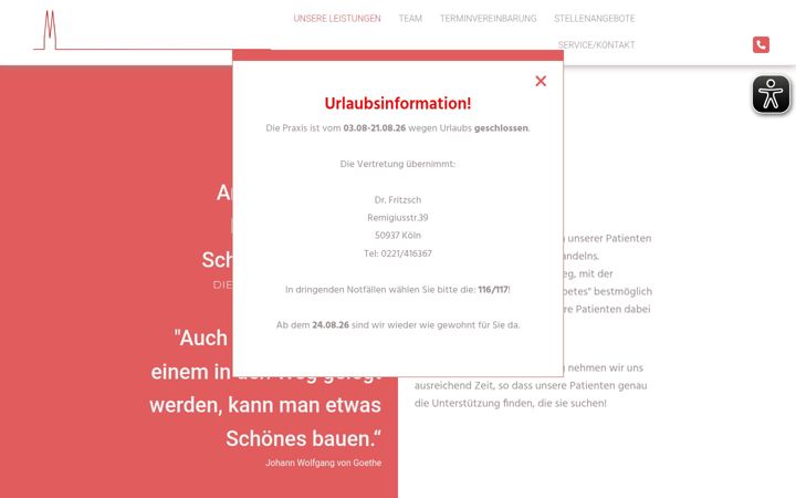 Skjámynd af diabetologie-klettenberg.de