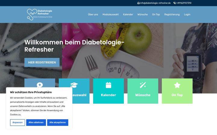Screenshot of diabetologie-refresher.de