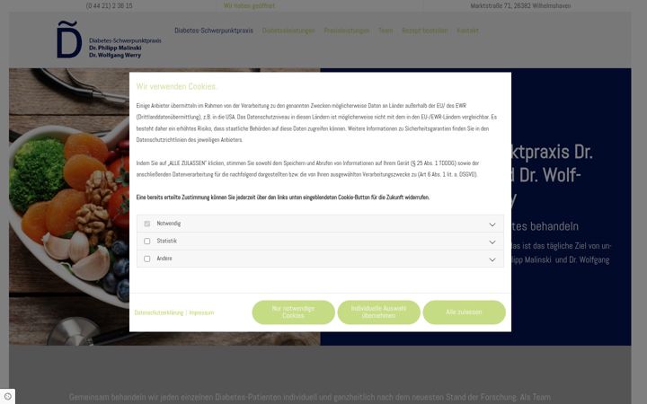 Screenshot of diabetologie-whv.de
