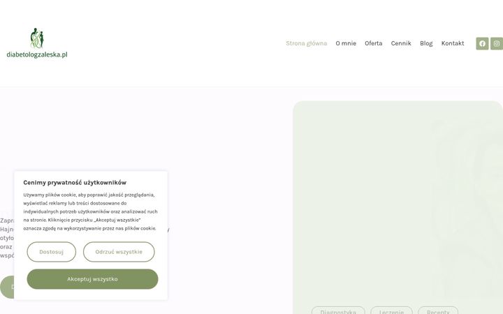 Capture d'écran de diabetologzaleska.pl