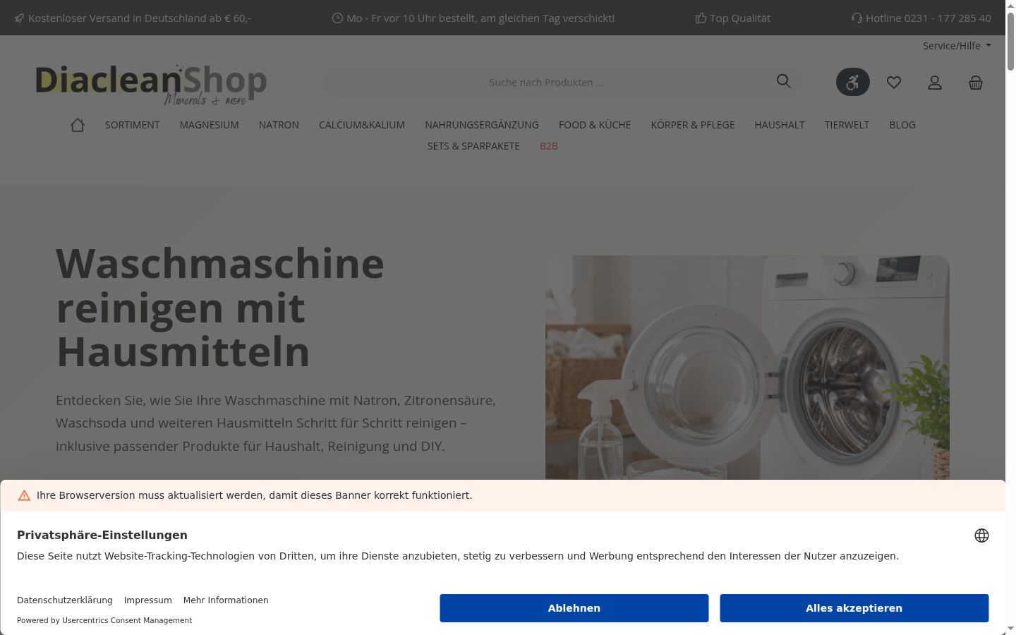 Screenshot van de toestemmingsbanner zoals getoond vóór enige interactie