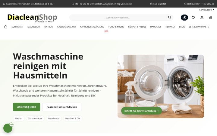 Screenshot of diacleanshop.com