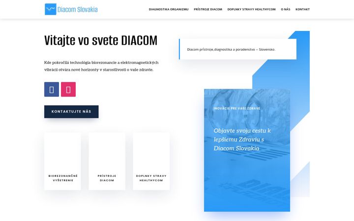 Snímek obrazovky diacom-slovakia.sk