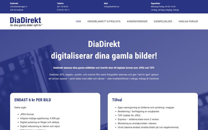 Screenshot di diadirekt.se
