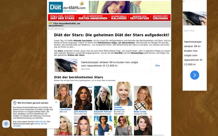 Screenshot of diaetderstars.com