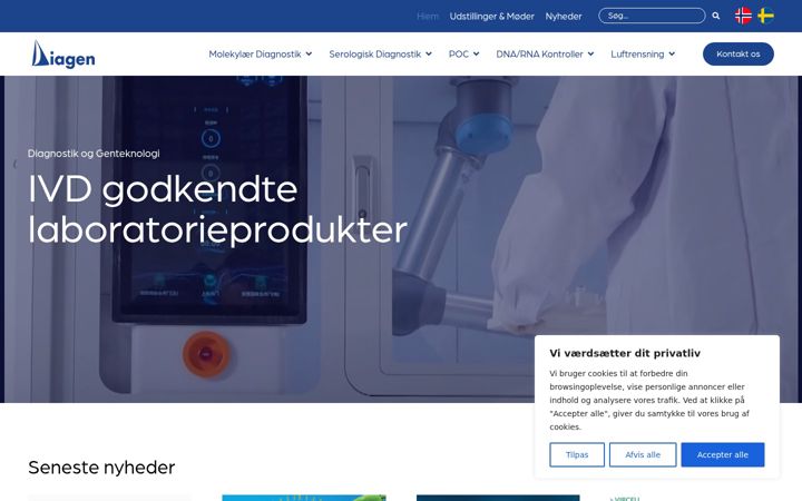 Snímek obrazovky diagen.dk