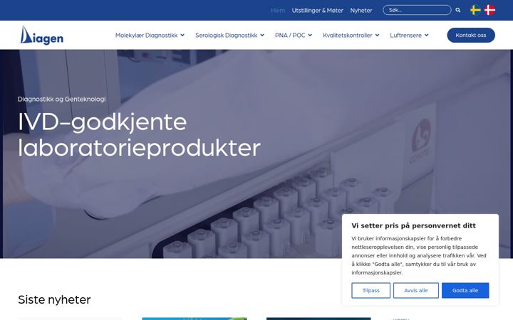 Ekrano kopija diagen.no