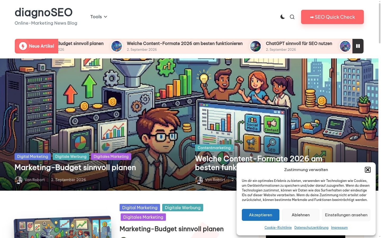 Screenshot del banner di consenso mostrato prima di qualsiasi interazione