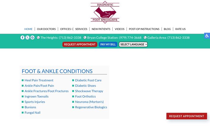 Screenshot of diagnosticfootspecialists.com