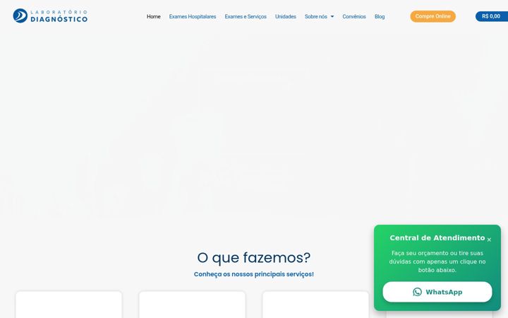 Ekraanipilt saidist diagnosticolaboratorio.com.br