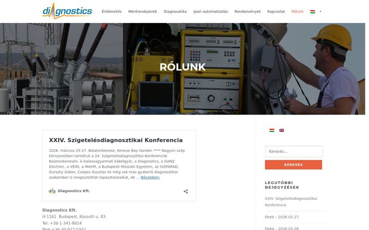 Screenshot of diagnostics.hu
