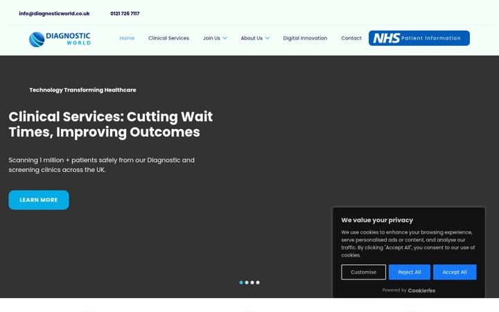 Screenshot of diagnosticworld.co.uk