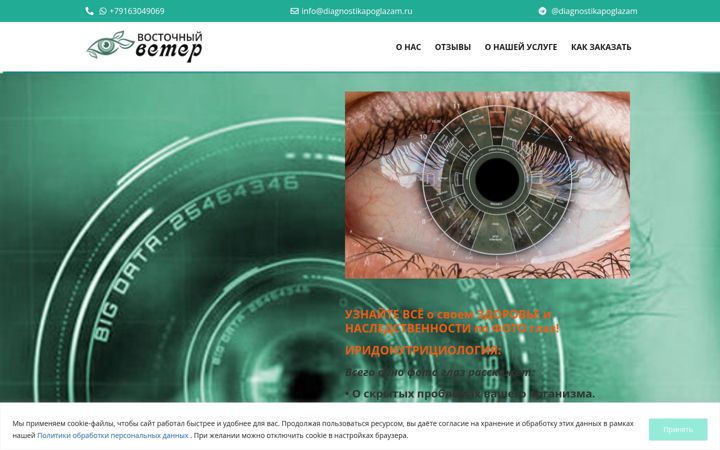Screenshot stránky diagnostikapoglazam.ru