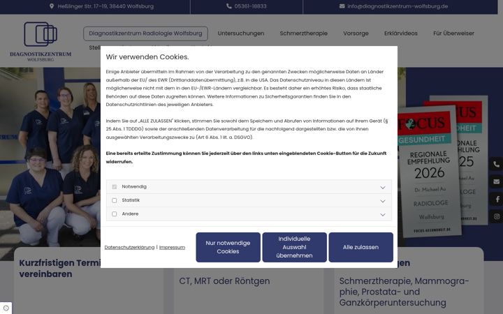 Screenshot of diagnostikzentrum-wolfsburg.de
