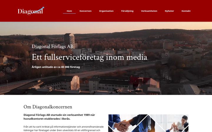 Screenshot of diagonal.se