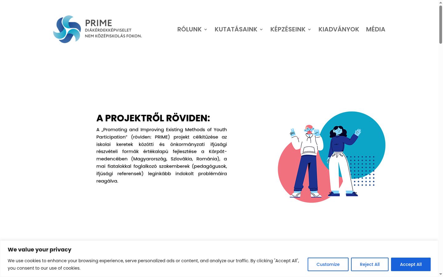 Screenshot of the consent banner shown before any interaction