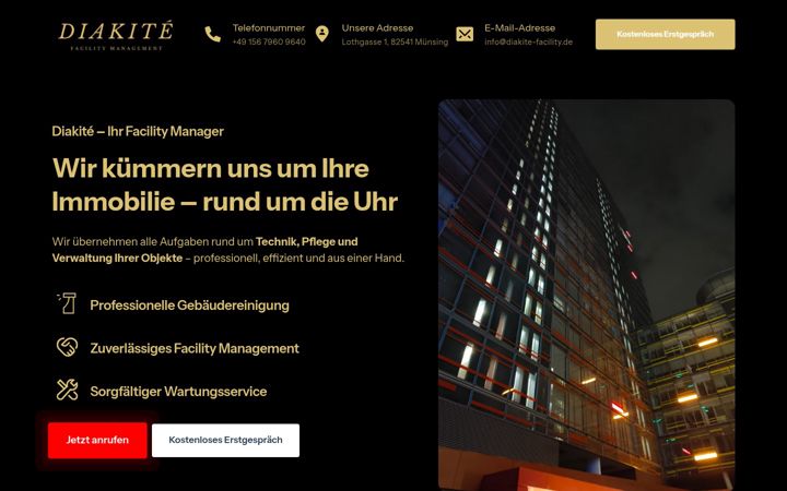 Screenshot of diakite-facility.de