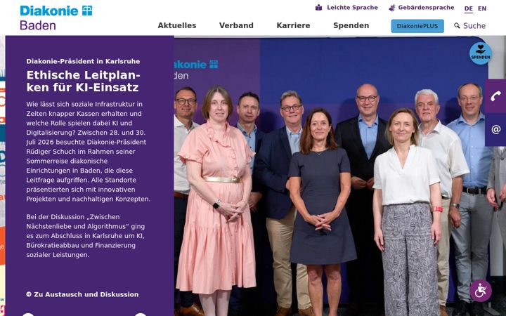Screenshot of diakonie-baden.de