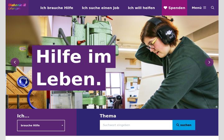 Screenshot of diakonie-erlangen.de