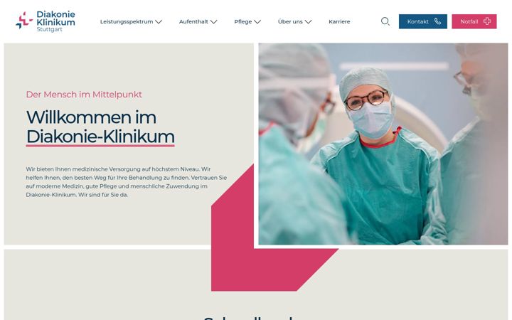 Screenshot ta' diakonie-klinik.de