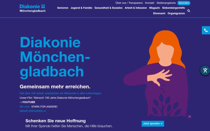 Screenshot of diakonie-mg.de