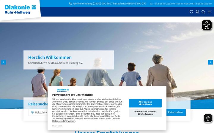 Screenshot of diakonie-reisedienst.de
