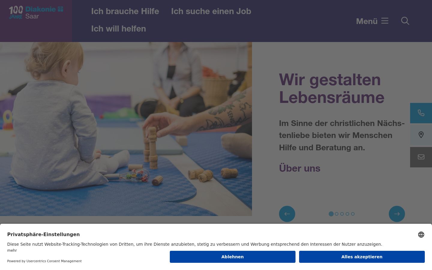 Screenshot del banner di consenso mostrato prima di qualsiasi interazione