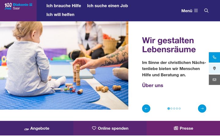 Screenshot of diakonie-saar.de