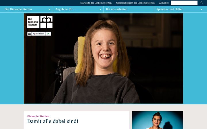 Screenshot of diakonie-stetten.de