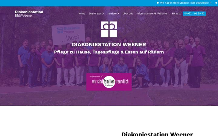 Screenshot of diakonie-weener.de