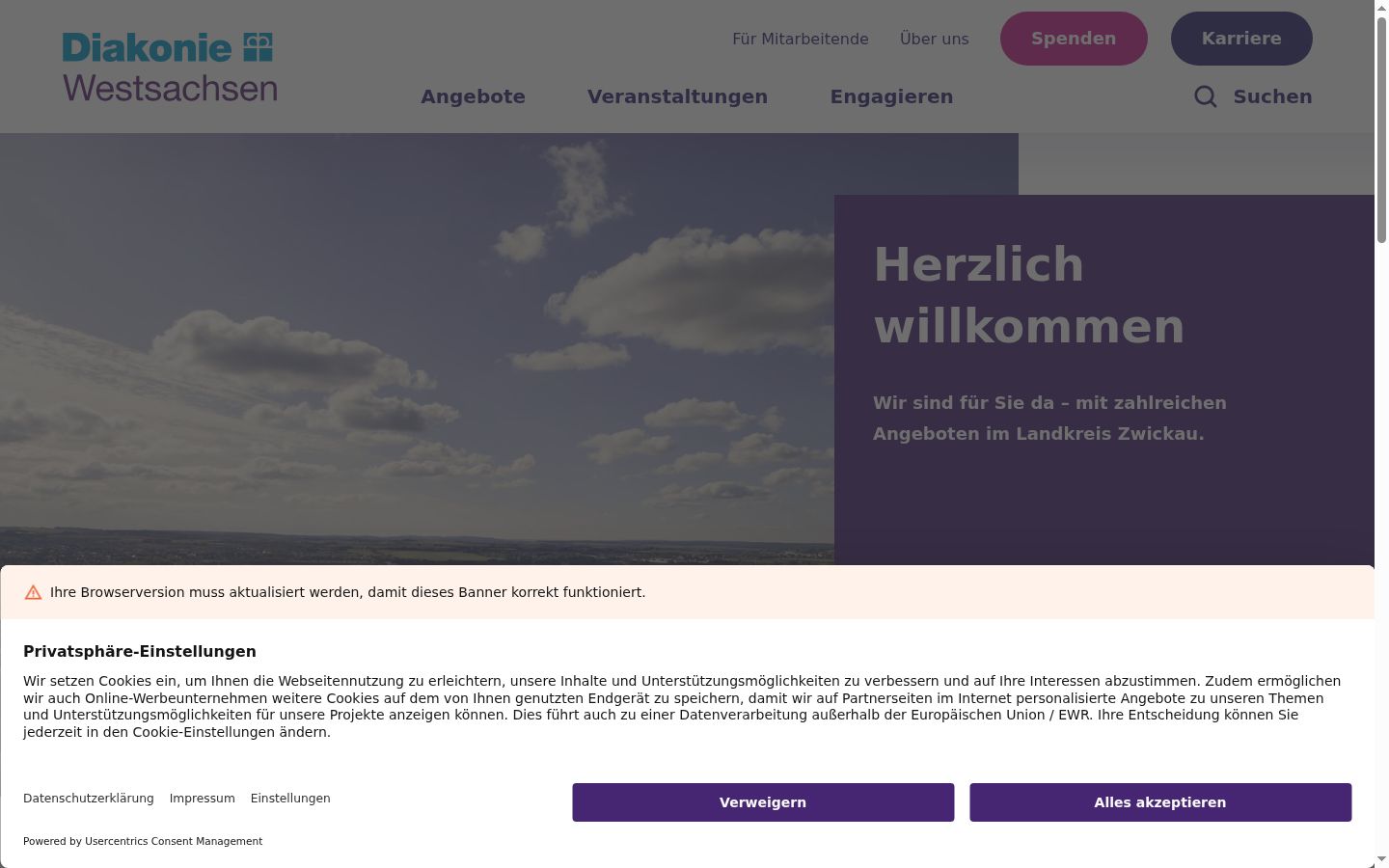 Screenshot tal-banner tal-kunsens muri qabel kwalunkwe interazzjoni