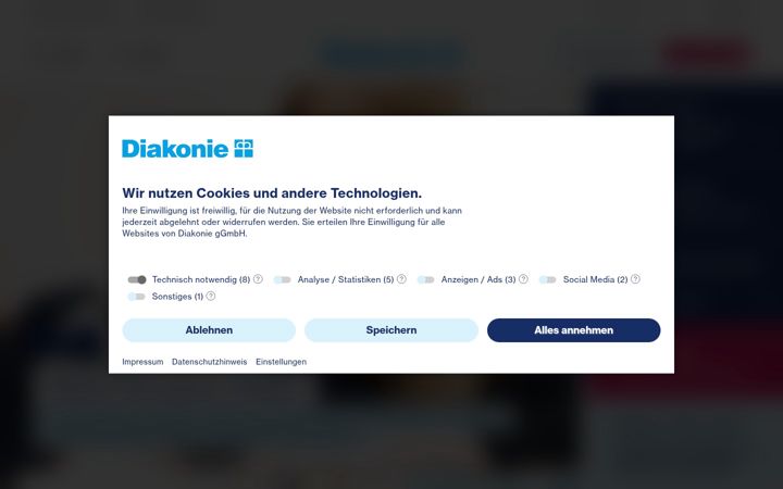 Zrzut ekranu diakonie.at