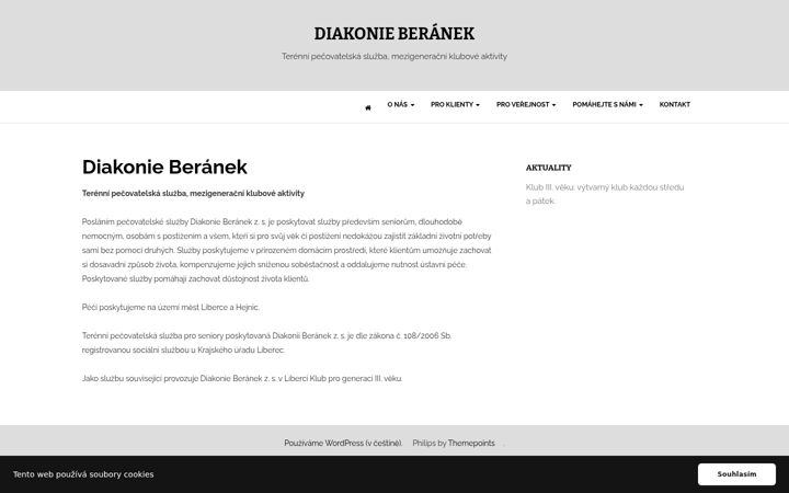 Skärmbild av diakonieberanek.cz