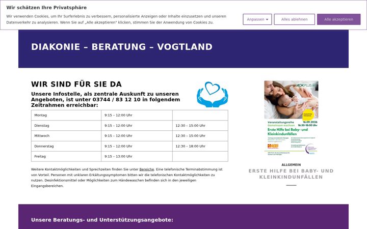 Captura de ecrã de diakonieberatung-vogtland.de