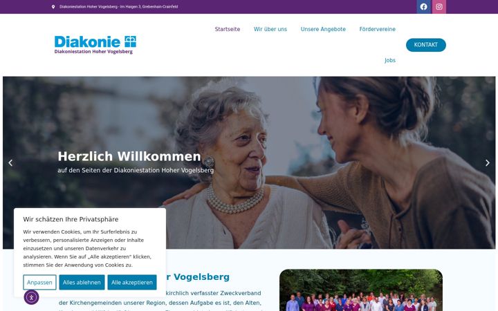 Screenshot of diakoniestation-hoher-vogelsberg.de