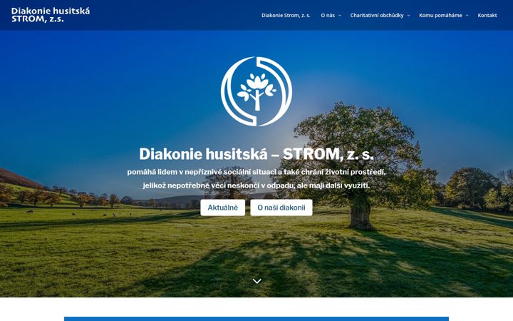 Skärmbild av diakoniestrom.cz